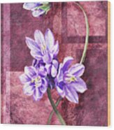 Purple Flowers Decor Wood Print