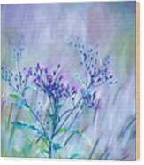 Purple Meadow Grass Wood Print
