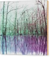 Purple Reflections Wood Print