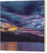 Purple Sunset At Summit Cove Wood Print
