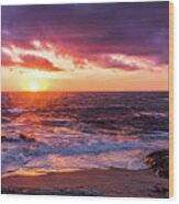 Purple Sunset At Windansea Beach Wood Print