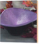 Purple Triangular Bowl Wood Print