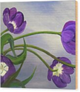 Purple Tulips Wood Print