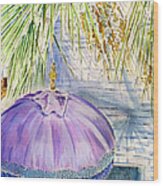 Purple Umbrella Wood Print