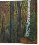 Quiet Autumn Woods Wood Print