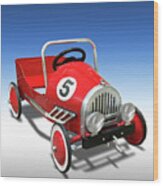 Race Car Peddle Car Wood Print