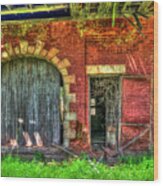 Rail Road Warehouse Doors Art Wood Print