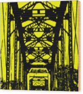 Railroad Bridge In Yellow Wood Print