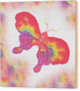 Rainbow Buterfly Wood Print