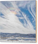 Rainbow Clouds Wood Print