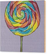 Rainbow Lollipop Wood Print