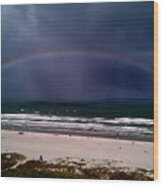 Rainbow Near The Shore Wood Print