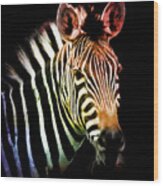 Rainbow Zebra Wood Print