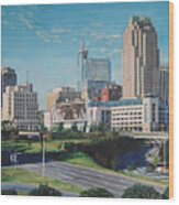 Raleigh Downtown Realistic Wood Print