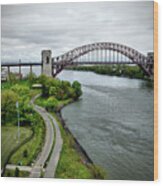 Randall's Island To Hellgate Wood Print