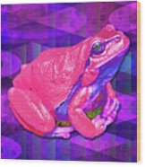 Raspberry Frog Wood Print