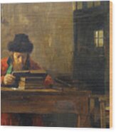 Reading Rabbi Wood Print