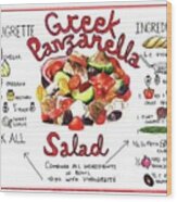 Recipe- Panzanella Salad Wood Print