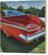 Red '59 Impala 001 Wood Print