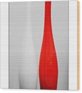 Red And White Vases Wood Print