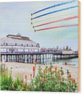 Red Arrows Eastbourne Pier Wood Print