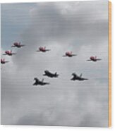Red Arrows F35 And Typhoons Wood Print