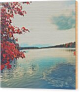 Wertheim Red Autumn Lake Wood Print