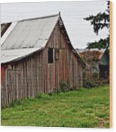 Red Barn Wood Print