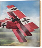 Red Baron Panorama - Lord Of The Skies Wood Print