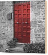 Red Door, Italy Wood Print