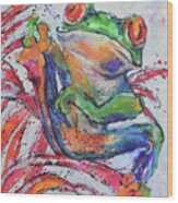 Red-eyed Frog Wood Print