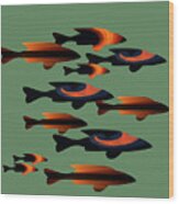 Red Fish Wood Print