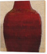 Red Floor Vase Wood Print