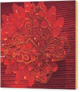 Red Floral Wall Art Wood Print