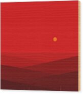 Red Landscape - Vertical Wood Print