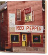 Red Pepper Restaurant Wood Print