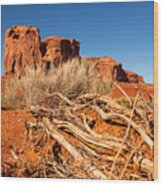 Red Rock Desert In Monument Valley Utah Wood Print