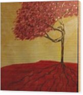 Red Rooted Tree Dancer Wood Print