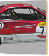 Red Sports Racer Art Wood Print