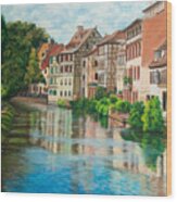 Reflections Of Strasbourg Wood Print