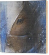 Reflective Horse Wood Print