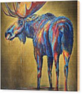 Regal Moose Wood Print