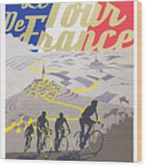 Retro Tour De France Wood Print