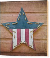 Retro Usa Star Wood Print