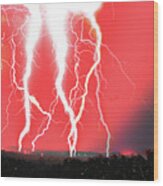 Lightning Apocalypse Wood Print