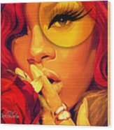 Rihanna Wood Print