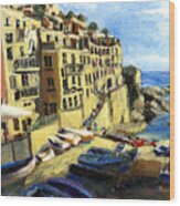 Riomaggiore Italy Late Afternoon Wood Print