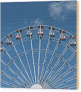 Rise Up Ferris Wheel In The Clouds Seaside Nj Wood Print