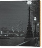 River Thames Embankment, London 2 Wood Print