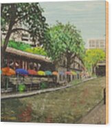 Riverwalk San Antonio Tx Wood Print